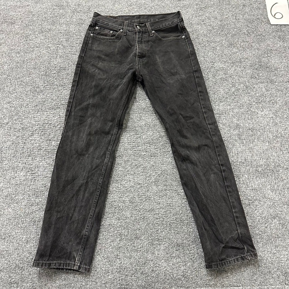 Levi's Jeans Mens Size 30 Black 505 Regular Fit Straight Leg Cotton Denim